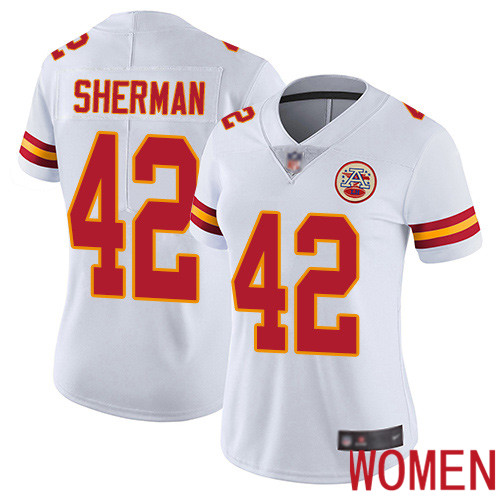 Women Kansas City Chiefs 42 Sherman Anthony White Vapor Untouchable Limited Player Nike NFL Jersey